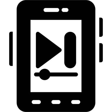 akıllı telefon simgesine sahip cep telefonu, basit biçim