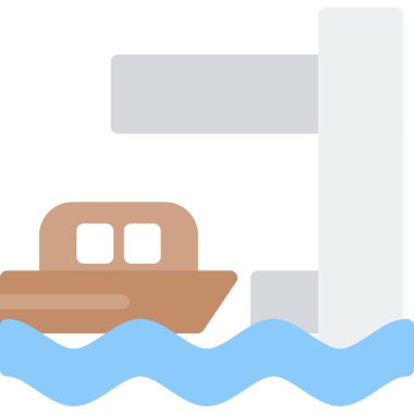 Tekne taşıma simgesi düz stil