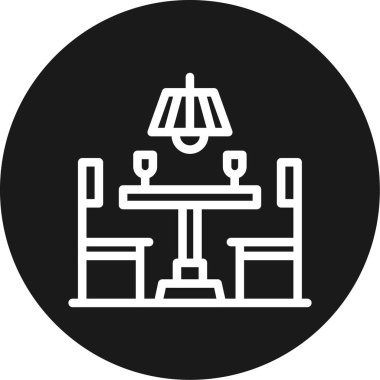 Ofis ve masa simgesinin vektör illüstrasyonu