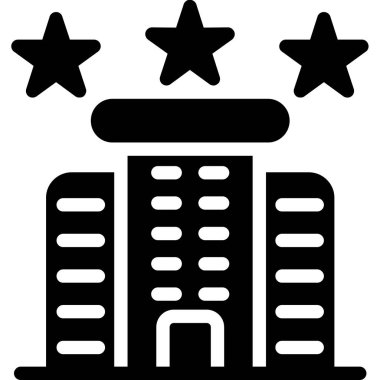 Otelde. Web simgesi basit illüstrasyon