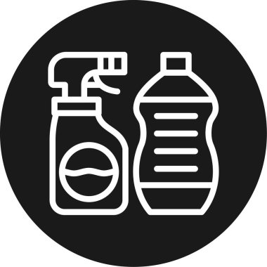 Şişe ve deterjan vektör ikonu. Beyaz arkaplanda basit vektör simgesi. temizlik ve web simgesi