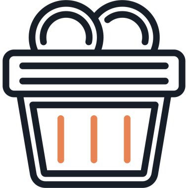 Sepet meyve sepeti simgesi ana hatlarıyla