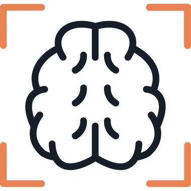 Beyin vektör simgesi modern basit tasarım çizimi