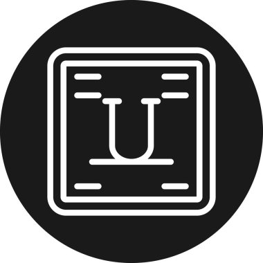 Web ve yazdırma için U vektörünün harf simgesi çizimi