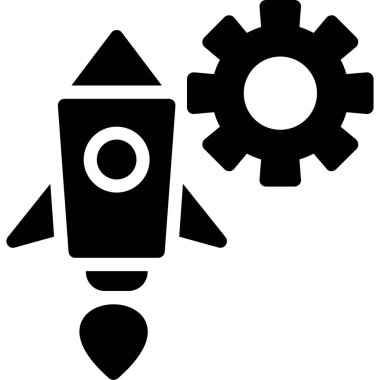 roket ikonu vektör illüstrasyonu