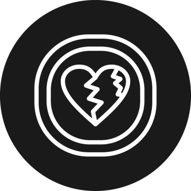 kırık kalp simge vektör çizim