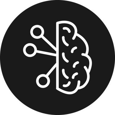 Yapay zeka ikonu. Web için yapay zeka vektör simgesinin basit bir gösterimi
