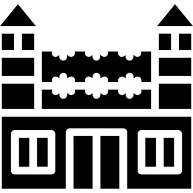 Bina inşaat simgesi katı biçimde