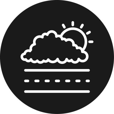 Güneş ve bulut simgesinin vektör çizimi