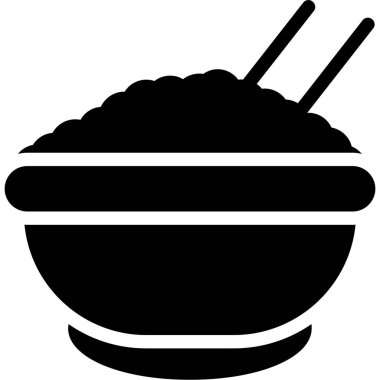 pirinç kase ikonu, pirinç kasesinin vektör illüstrasyonu