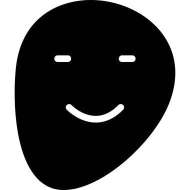 Mutlu emoji simgesi, düz tasarım vektörü