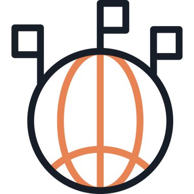 Bir basketbol ikonunun vektör illüstrasyonu