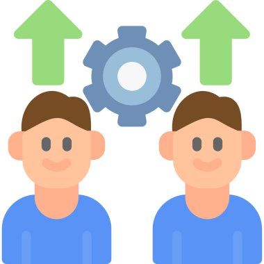 Vitesli iki kişi, vektör illüstrasyonu