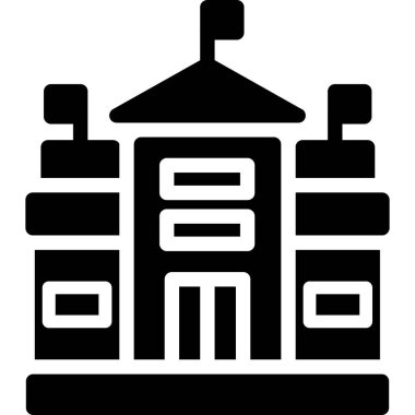 Bina inşaat simgesi katı biçimde