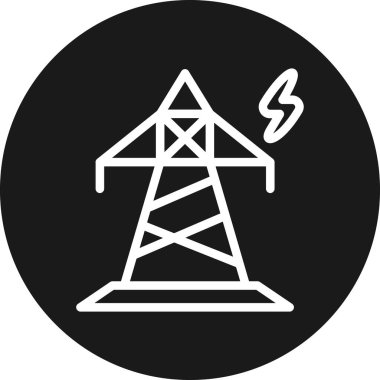 Siyah beyaz enerji santralinin vektör simgesi