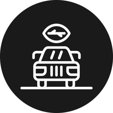 Bir araba simgesinin vektör illüstrasyonu