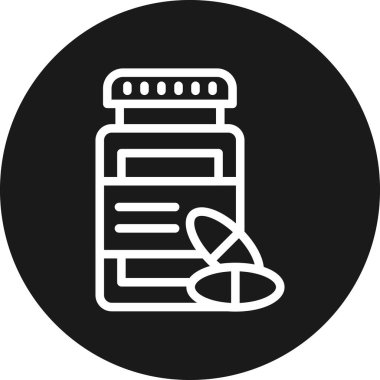 ilaç şişesi simgesi, vektör illüstrasyonu