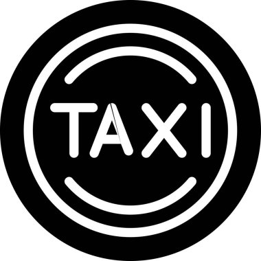 Bir taksi simge vektör çizim