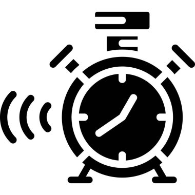 Alarm saati simgesi, vektör illüstrasyonu