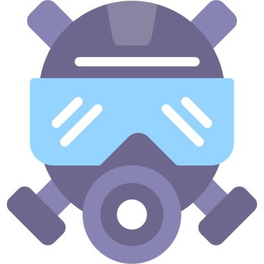 Gaz Maskesi ağ simgesi, vektör illüstrasyonu