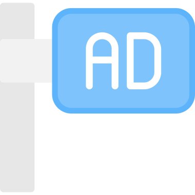 reklam pazarlama simgesi doldurulmuş ana hatlarıyla