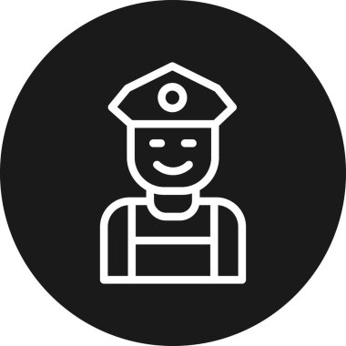 Polis şapkalı bir adamın vektör çizimi