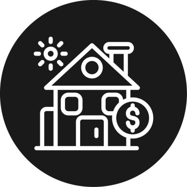 Dolar sembolü vektör illüstrasyon tasarımlı ev