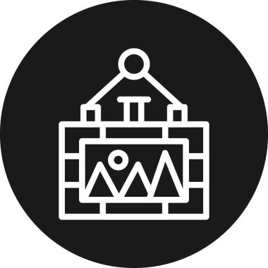 Bir bina simgesinin vektör illüstrasyonu