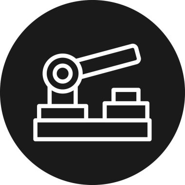 Teleskop simgesinin siyah-beyaz biçiminde vektör illüstrasyonu