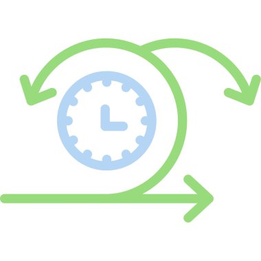 Zaman renk simgesini yenile, vektör. Zaman işareti. izole edilmiş sembol çizimi