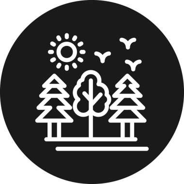 Orman ikonu vektör illüstrasyonu
