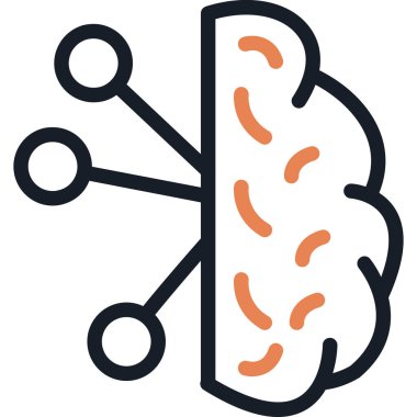 Beyin. Web simgesi basit illüstrasyon