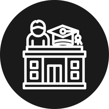 Banka binası simgesi, vektör illüstrasyonu