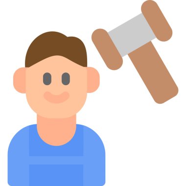 Yargıç çekiç simgesini vektörle. logotype