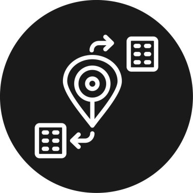 navigasyon vektörü glyph düz simge tasarımı