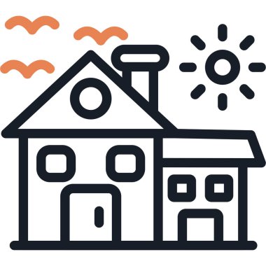 Ev. Web simgesi basit illüstrasyon