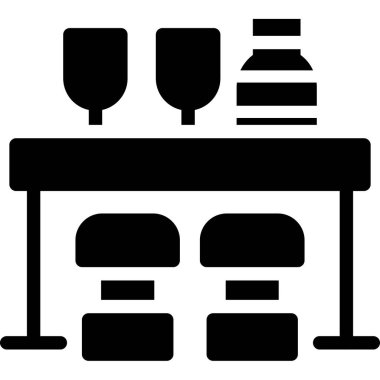 Restoran yemekleri katı bir içecek ikonu