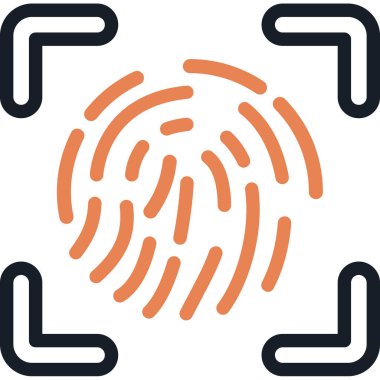 parmak izi ikonu vektör illüstrasyonu