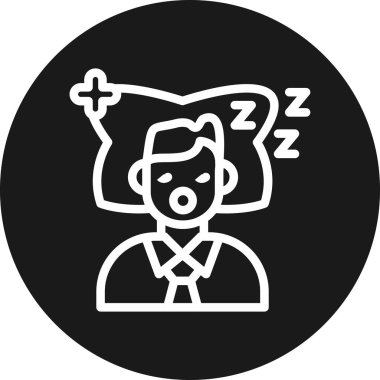 Uyuyan Adam simgesi vektör illüstrasyonu