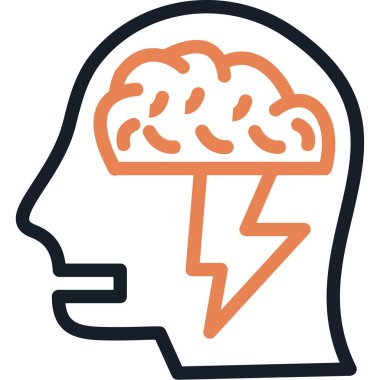 Beyin. Web simgesi basit illüstrasyon