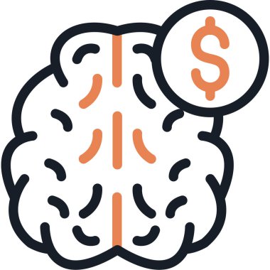 Beyin. Web simgesi basit illüstrasyon