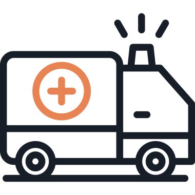 Ambulans. Web simgesi basit illüstrasyon