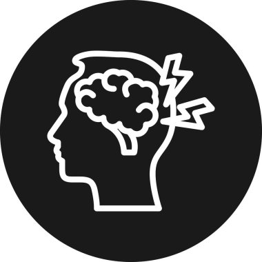 beyin ikonu vektör illüstrasyonu