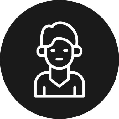 Man avatar simgesi, vektör illüstrasyonu