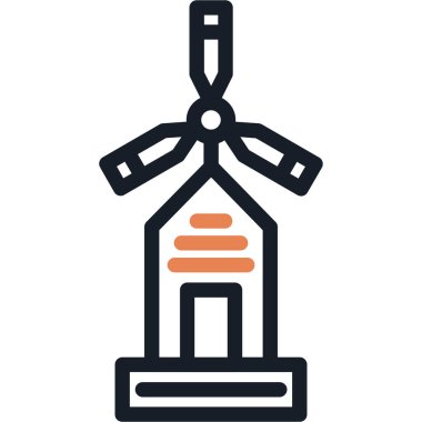 Yel değirmeni ikonu. yel değirmeni ve simgelerinin tasarımı