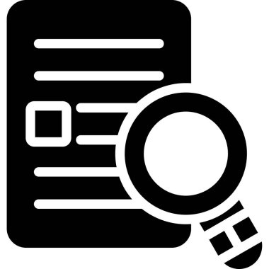 Liste simgesi olan büyüteç. Büyüteç vektör simgesi vektörünün basit gösterimi