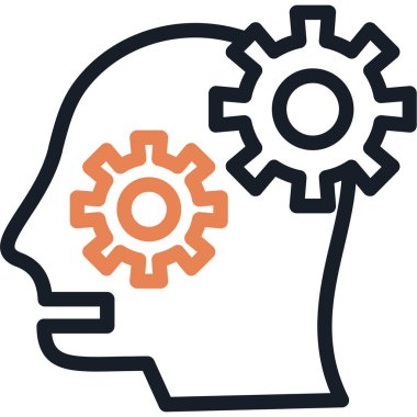 Başlık ikonu. Web için beyin vektör simgelerinin özet çizimi