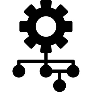 Ağ Yönetimi Kabartma Simgesinin Vektör İllüstrasyonu