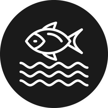 balık simgesi vektör illüstrasyonu