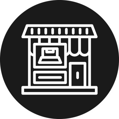 Mağaza. Web simgesi basit illüstrasyon